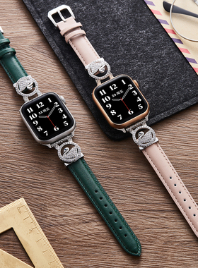 适用AppleWatchSeries10新款苹果手表表带iwatch987654代真皮表带