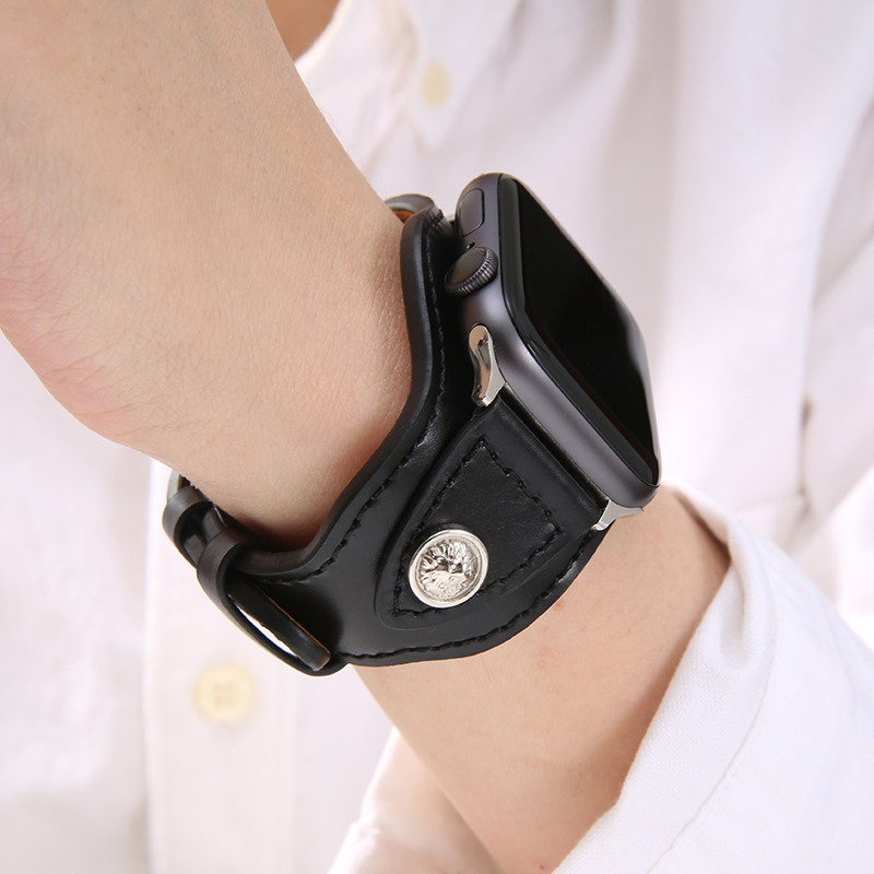 手镯设计感头层牛皮真皮表带