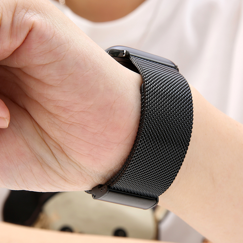 适用applewatchs7透气金属表带
