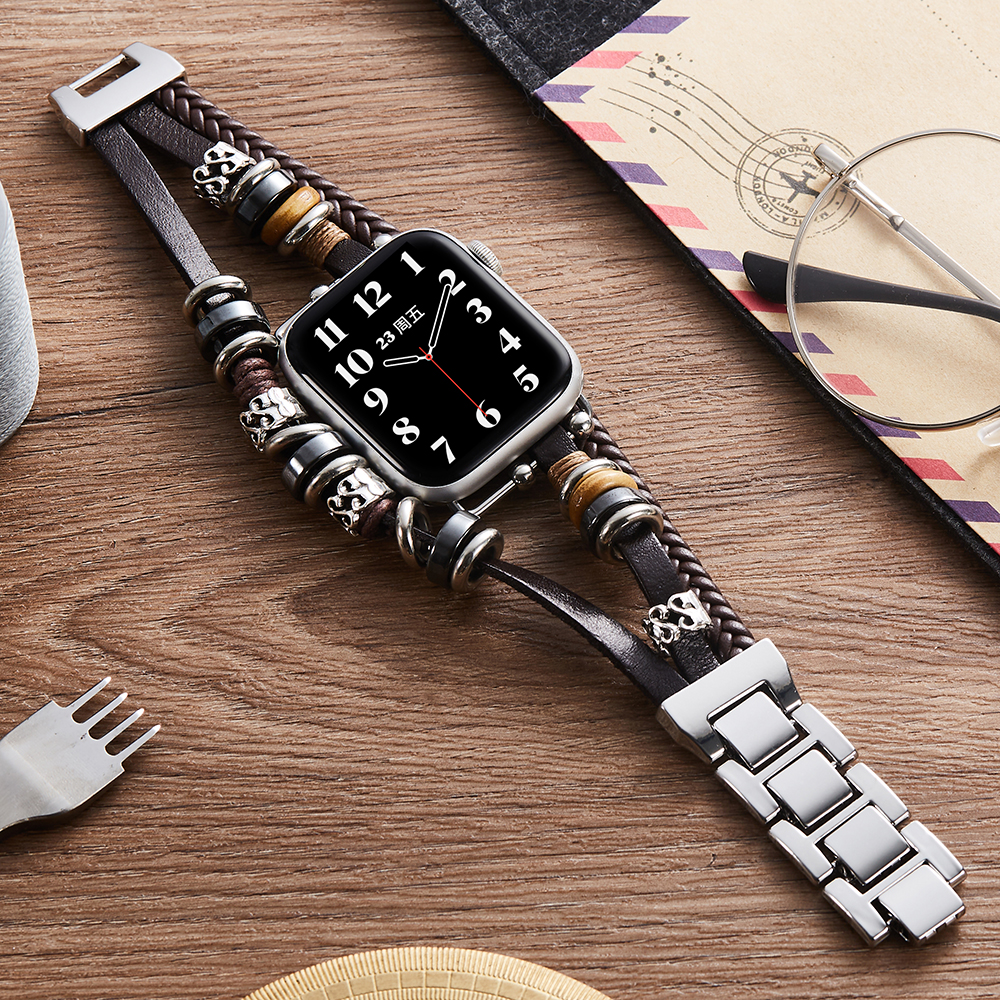 适用AppleWatch新中式国潮手镯设计感iPhone苹果手表iwatchSe表带