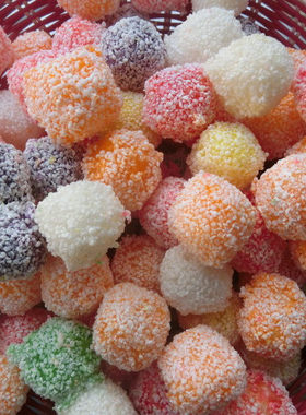 彩球彩虹糖米花糖爆米花彩色零食