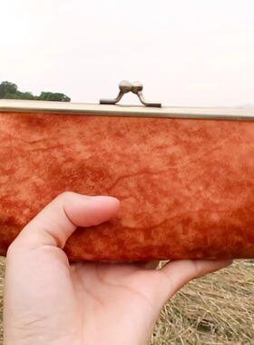 物致WUZHI®平方真皮复古口金包文具笔袋化妆包大容量高品质礼物