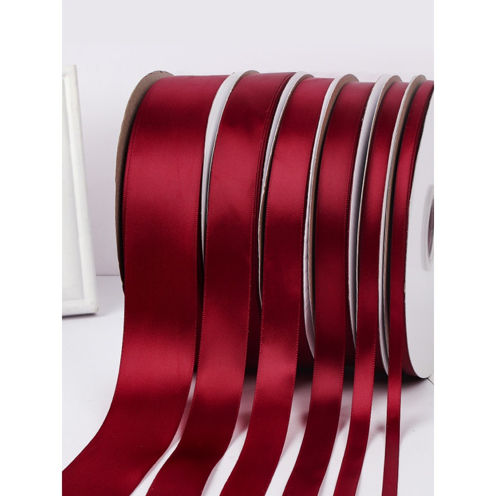 酒红色丝带礼品彩带diy缎带织带花束蛋糕圣诞装饰祝福语红丝带子图片