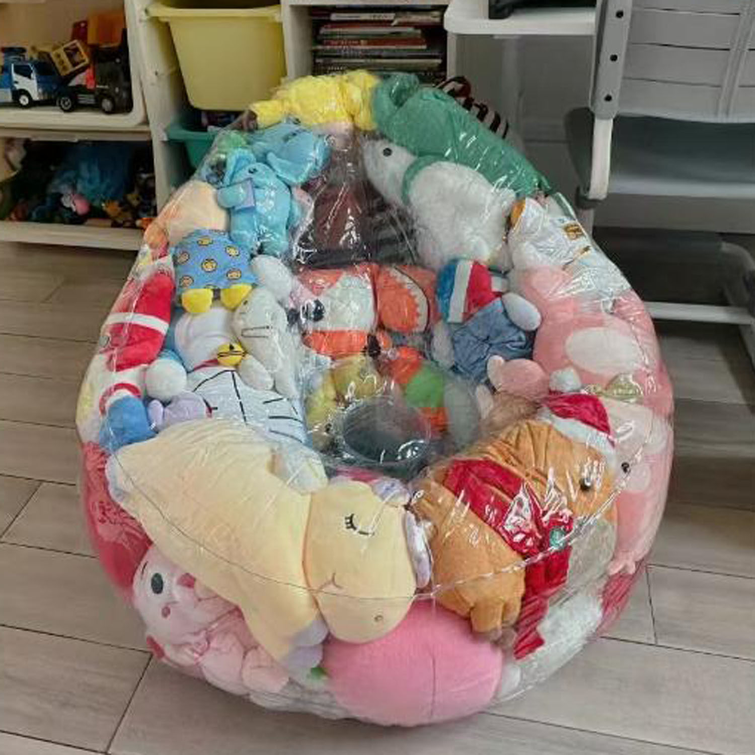 眸外透明塞娃娃专用沙发套绑绳设计开口款娃娃支撑沙发非充气款