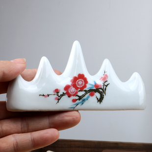 大号毛笔笔山梅花笔搁笔架毛笔陶瓷笔搁桌面小摆件笔搁陶瓷实用架