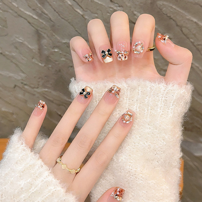 云皙秋冬焦糖高级手工美甲穿戴甲