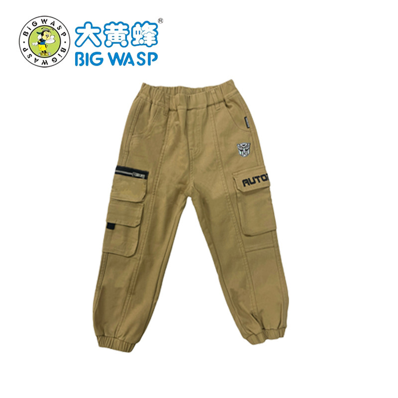 大黄蜂正品童装男童女童秋冬款儿童百搭运动加绒工装裤洋气休闲裤
