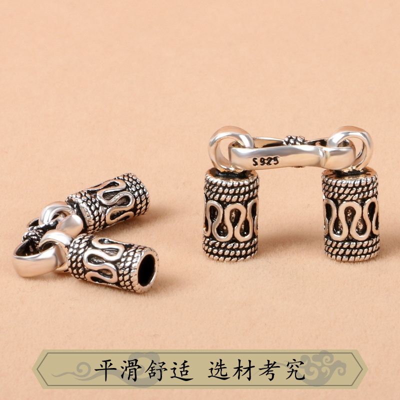 藏银扣抖音网红头发手链扣编织diy配件红绳锁扣头发搭扣收尾接头