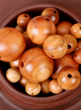 DIY手工穿串珠饰品配件桃木圆珠子散珠隔珠手串文玩佛珠配饰配珠