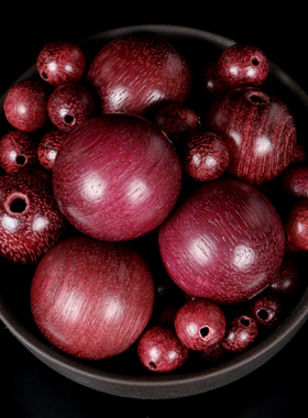 木质大孔紫苏木圆珠紫罗兰散珠子DIY佛珠手链手链项链毛衣链配件