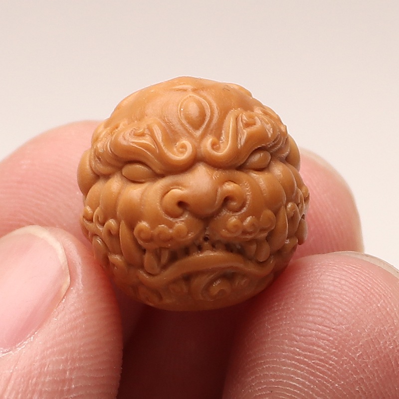 15mm文玩猴头雕刻散珠星月菩提金刚绿檀手串配珠顶珠腰珠diy配件