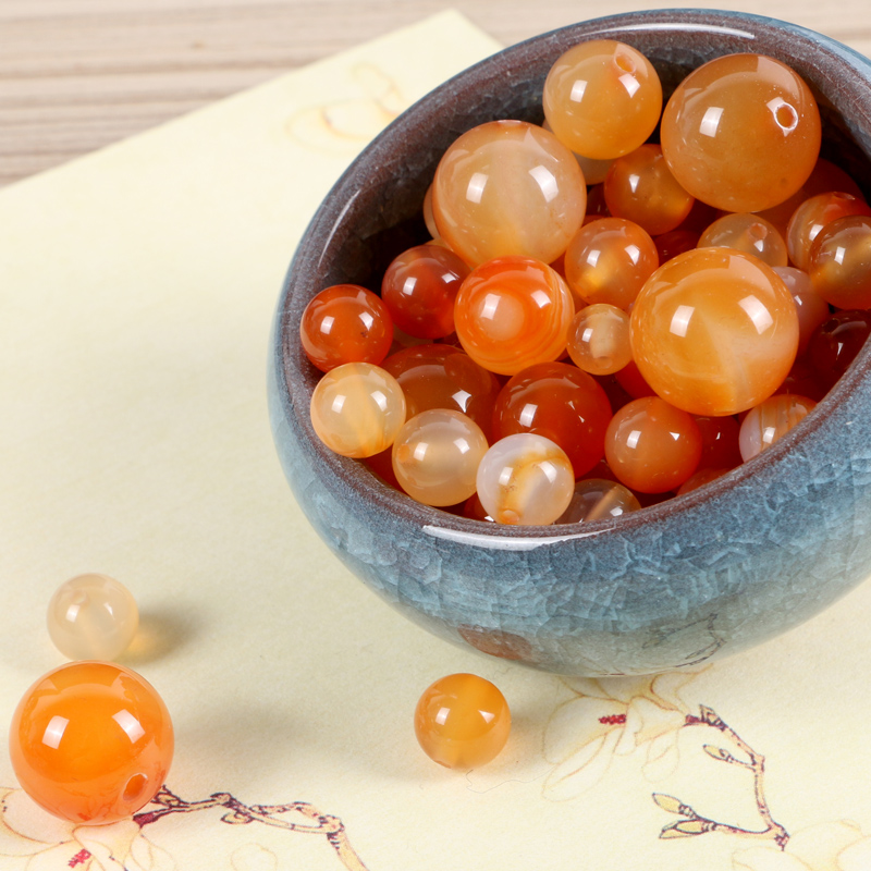 diy天然原色玛瑙路路通项链桶珠