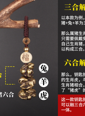 现货速发黄铜十二生肖属相鼠牛虎兔龙蛇马羊猴鸡狗猪三合六合三会