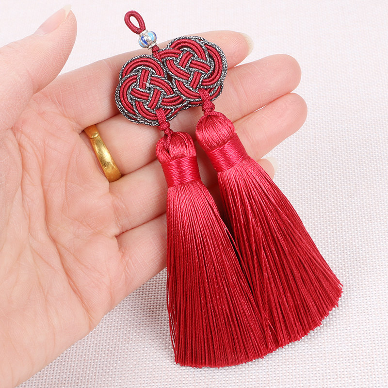 双钱结双流苏汽车挂饰品冰丝扇坠书签吊穗乐器旗袍压襟钥匙扣流苏