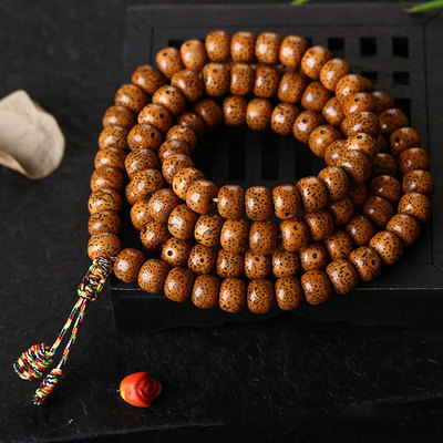 高密星月菩提子108颗佛珠手串机刷包浆老陈籽高瓷五年陈籽星月