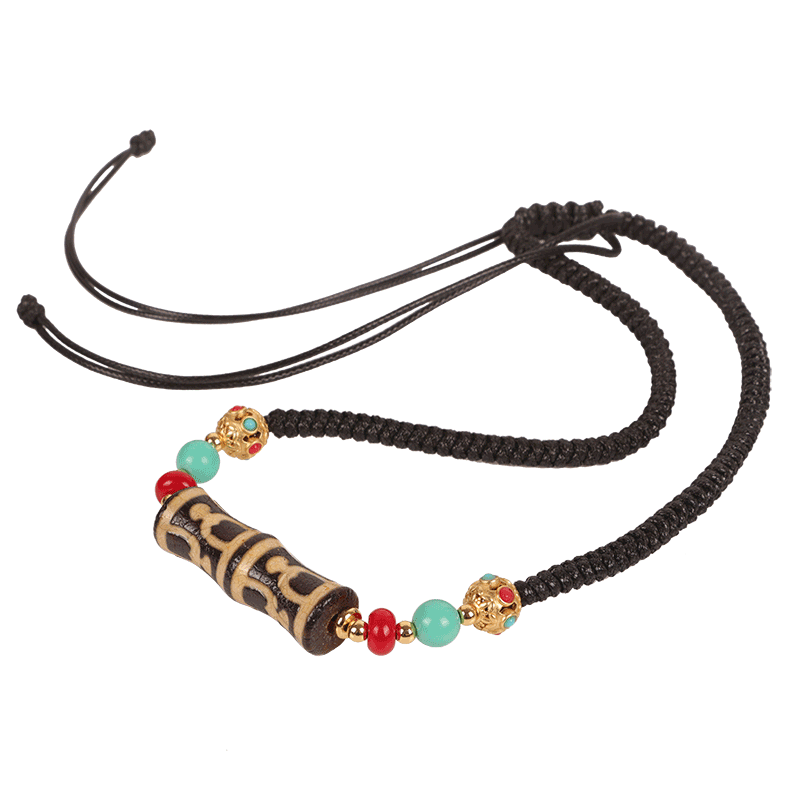 玛瑙潮人民族风短款脖挂九眼天珠