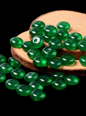 5A绿玛瑙隔片翡翠绿色散珠DIY水晶手链文玩佛珠手串垫片配饰材料