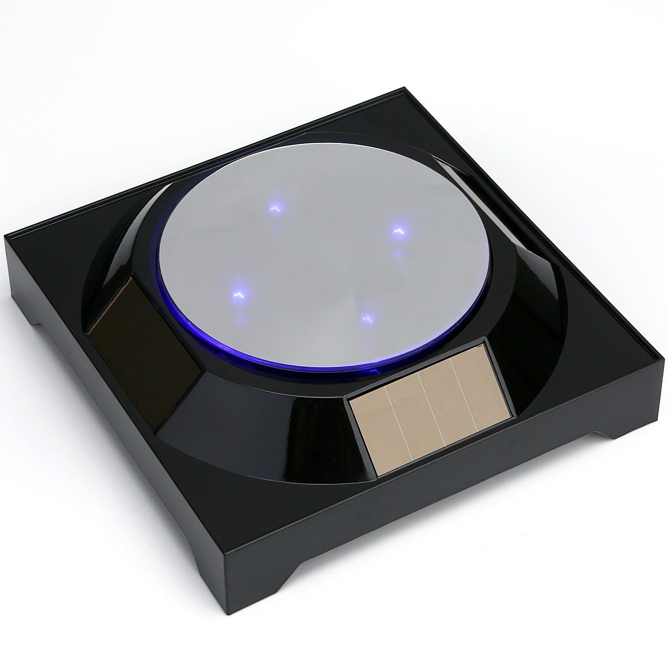 太阳能展示台led带灯旋转盘淘宝拍摄视频旋转台自动电动展示架