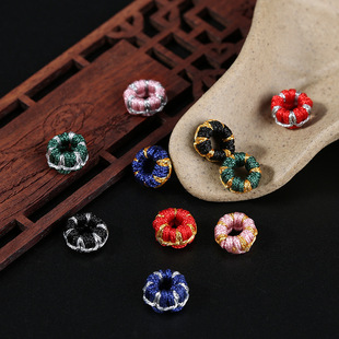 手工编织线圈单平结扣DIY菠萝结金线银线红绳手链项链配件平结圈