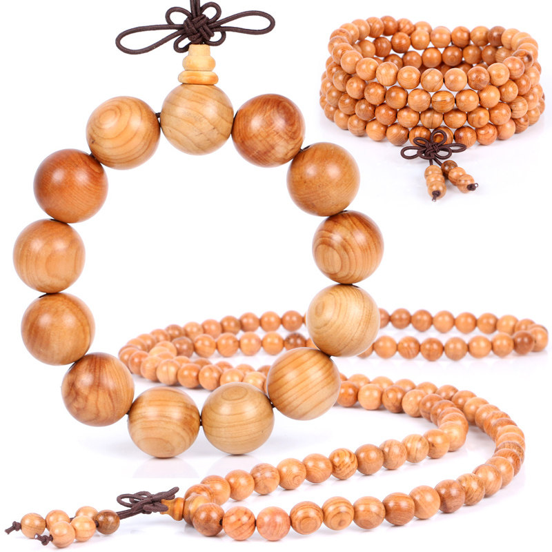 天然木质佛珠红豆杉手串文玩108颗念珠车挂手持手链情侣男女礼物