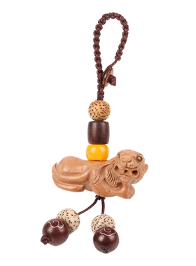 2026年鸣虎纳贵属马吉祥物钥匙扣本命年桃木虎包挂件男女款