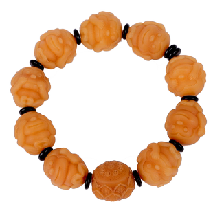 风化菩提根手串三不猴手链男女念珠手串菩提手把件文玩佛珠精雕刻