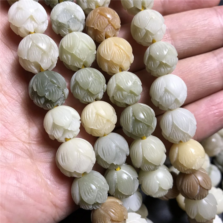 天然菩提根精雕多宝莲花DIY手工编织配件吊坠手链钥匙扣包挂配饰