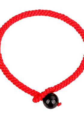 手工编织玉米结玛瑙本命年红绳