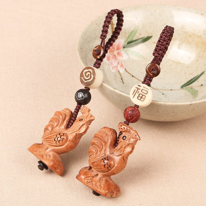 2022年生肖鸡吉祥物财喜东来龙凤鸣富丹凤守禄钥匙扣挂件挂链包挂