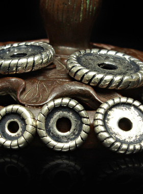 6/8/10/12/14/16mm合金银做旧款藏银隔片DIY佛珠手串配件轮胎垫片