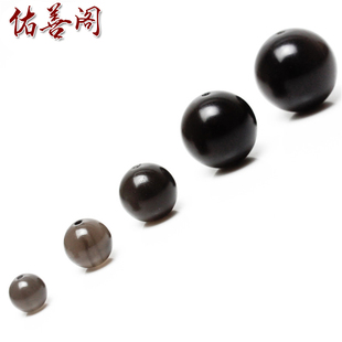 6~16mm天然冰种黑曜石半成品水晶散珠圆珠隔珠顶珠DIY手串链配件