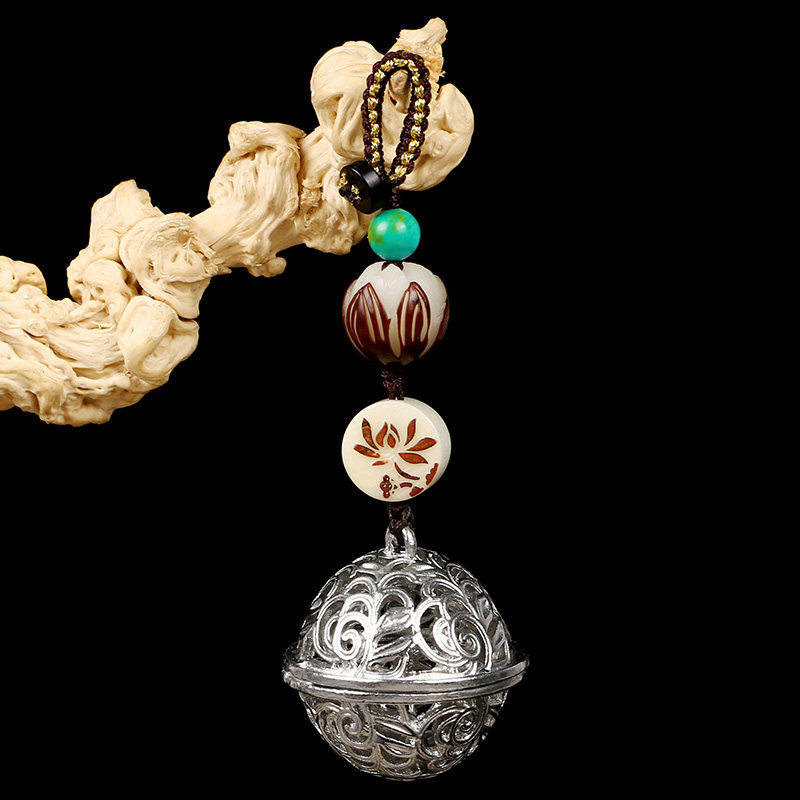 莲花菩提汽车钥匙扣复古合金宫铃铛钥匙扣挂件时尚包挂男女情侣款