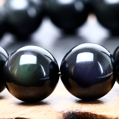 diy黑曜石半成品手串毛衣链散珠