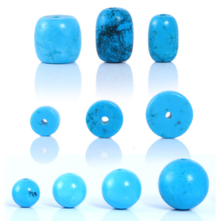 仿蓝松石绿松石散珠圆珠桶珠鼓珠隔片垫片隔珠DIY文玩佛珠配饰件