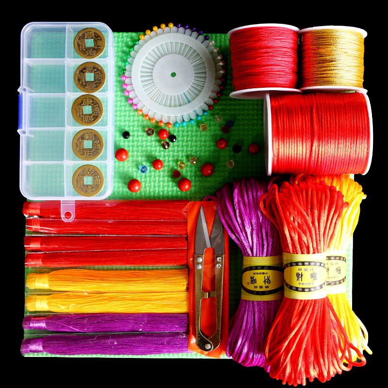 手工制作diy编中国结的绳子编织线五红绳子线5号线材材料包的工具