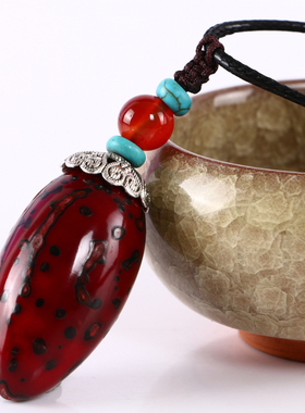 彩色千眼菩提子吊坠原籽果鸿运款