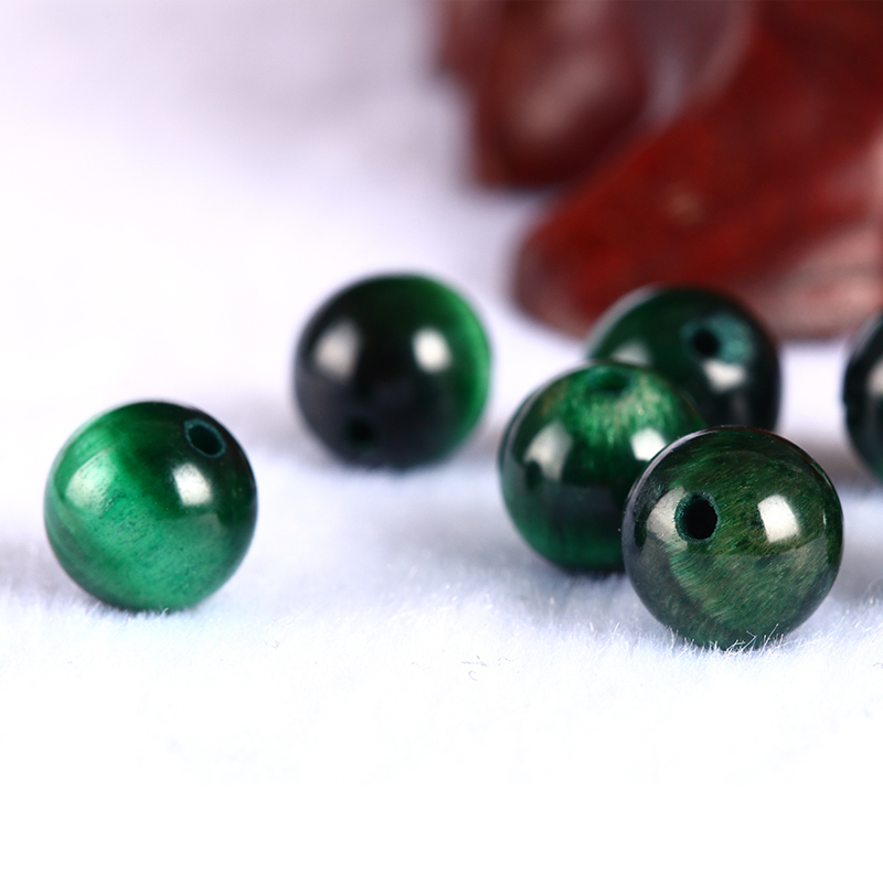 diy绿色虎眼石手串散珠
