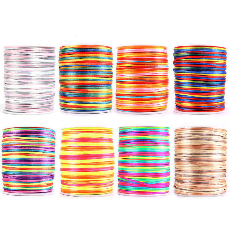 NO. 5 CHINESE KNOT WIRE COLORFUL THREAD HAND ROPE COLORFUL THREAD BRAIDED THREAD COLOR BRACELET TIE HAIR THREAD ROPE NECKLACE