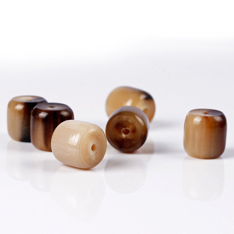 热销佑善阁天然牛角藏式桶珠散珠隔珠佛珠顶珠diy配件金刚手串配