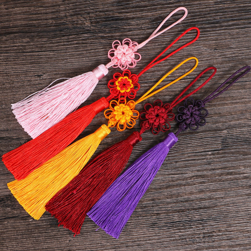 CAR HANGING ACCESSORIES: SUNFLOWER KNOTS TASSELS HANDLEBARS ROPES TASSELS CAR INTERIOR DECORATIONS MATCHING LANYARDS HANGING CHINESE KNOTS
