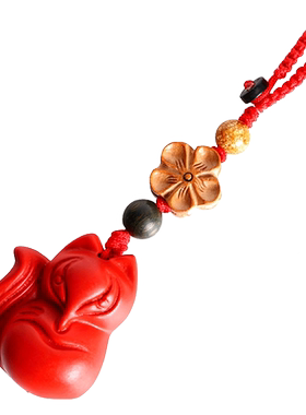 手编朱砂狐狸钥匙扣黑狐手机挂绳