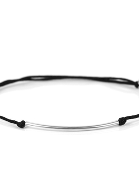 韩版简约细款s925足银红绳本命年