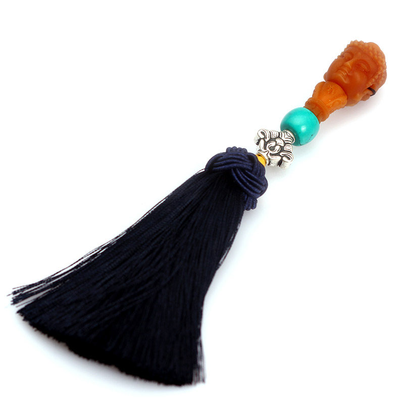 热销佑善阁风化菩提根精雕刻双面一念之差佛头三通一念之间配流苏