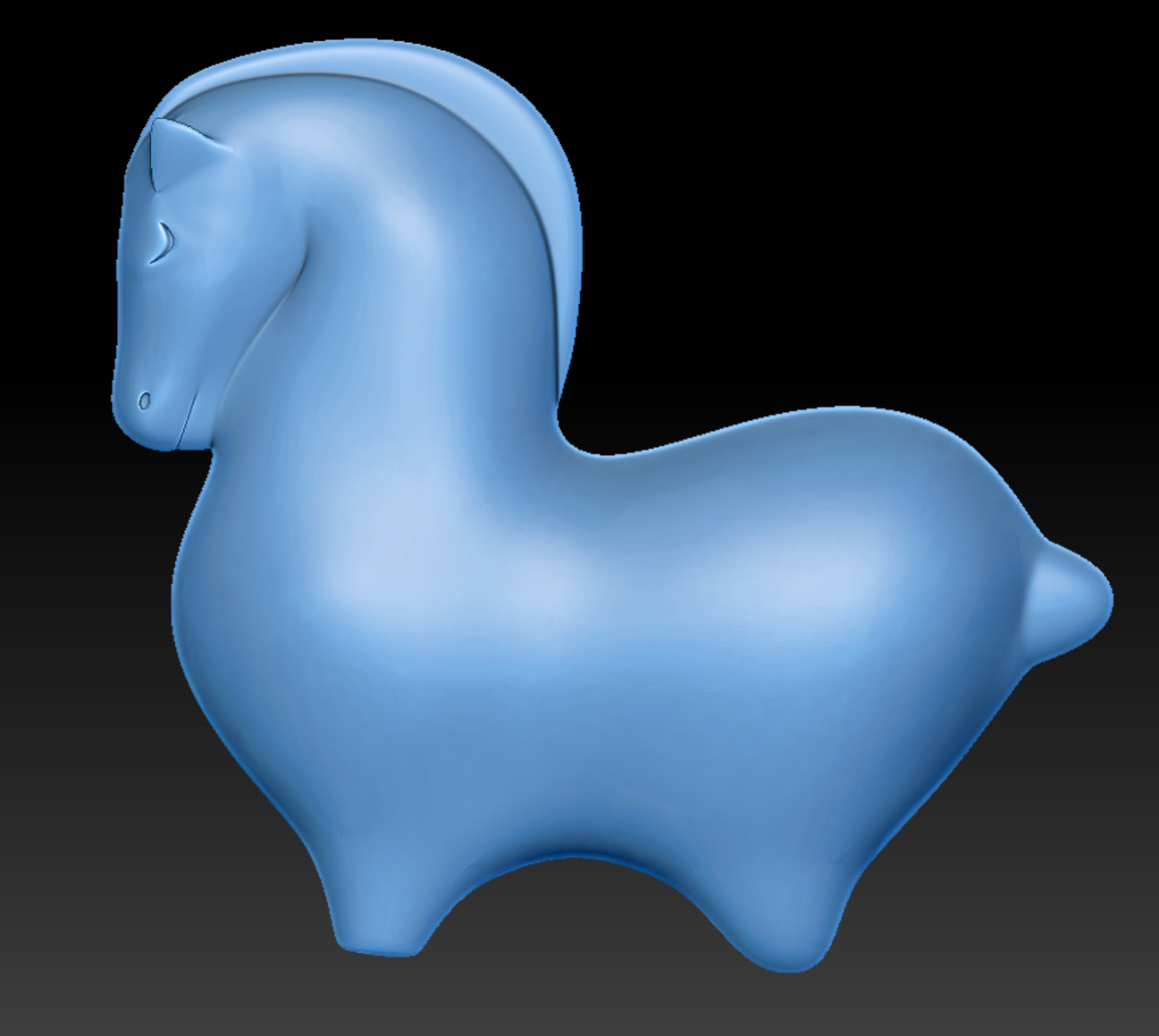 圆雕图 三维立体图 STL OBJ 格式  小萌唐马