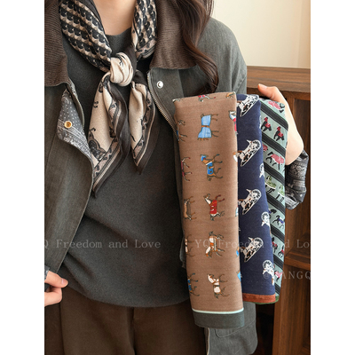 高级小马丝巾女2026新款早春搭配大衣系脖围巾小方巾护颈领巾配饰