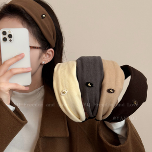 好运甜心！纯色丝绒小马宽边发箍女高颅顶外戴头箍秋冬本命年发饰