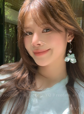 如临仙境~超仙紫色花朵流苏耳环女度假风高级感耳钉拍照绝美耳饰