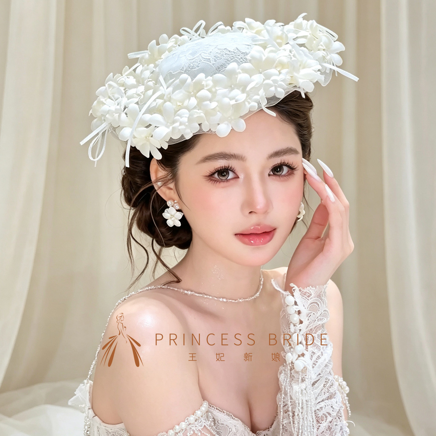 手作铃兰花瓣小礼帽样片造型帽子