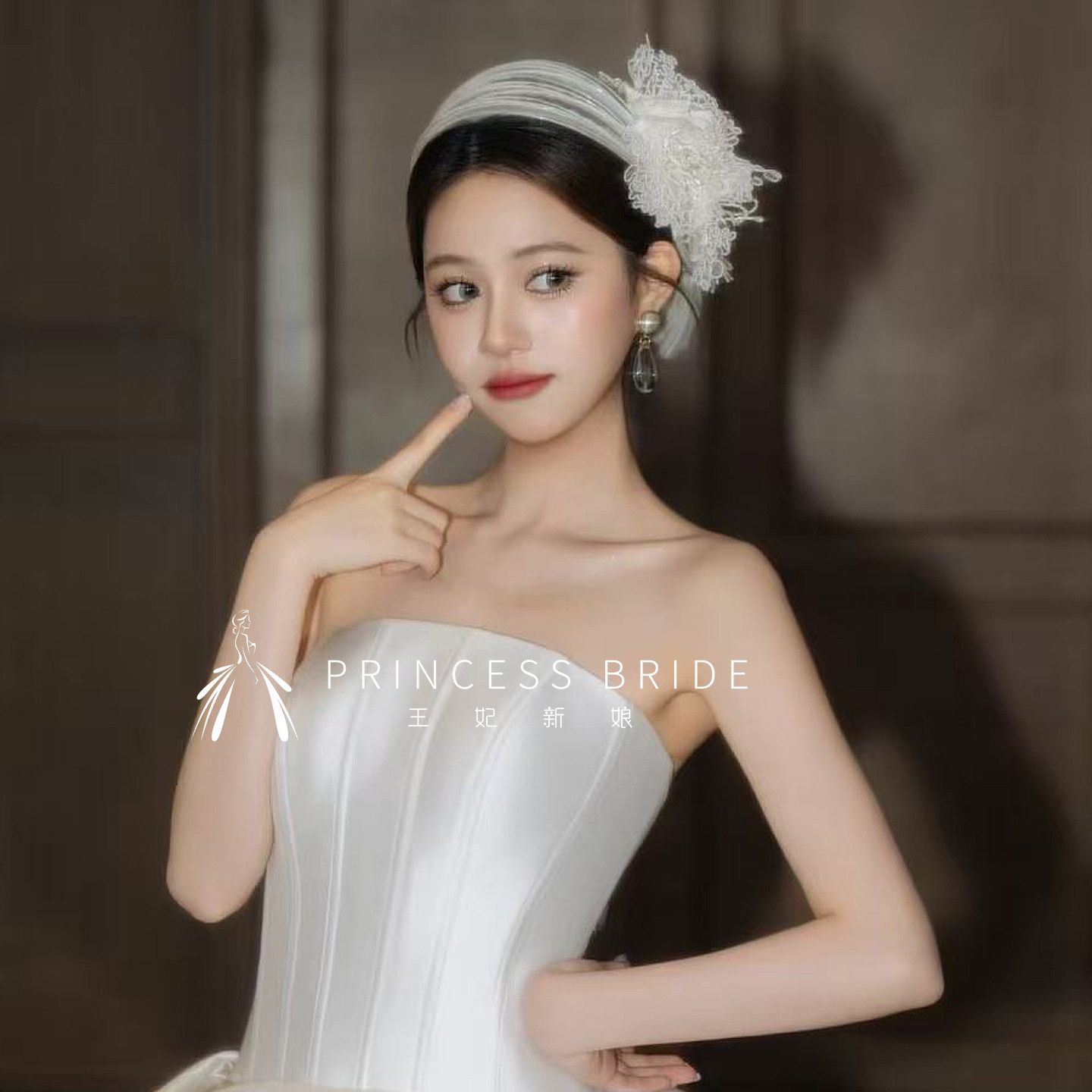 手作蕾丝花朵软发箍仙气新娘发饰