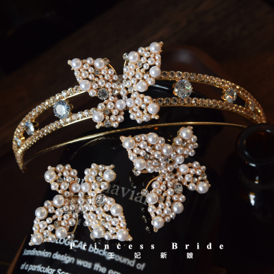 皇冠蝴蝶锆石婚纱头饰发夹影楼